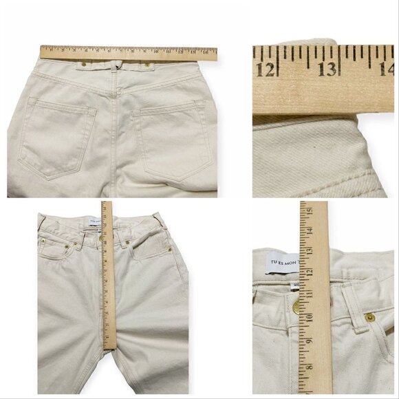New With Tag TU ES MON TRESOR high-rise turn-up jeans, Size 26 - Picture 14 of 16